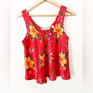 Floral orange satin Victoria’s Secret tank size Small